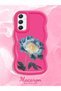 Samsung Galaxy A34 5g Compatible Case Camera Protector Red Silicone Couple Phone Case Floral Pattern - 2