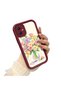 Samsung Galaxy A05 Compatible Case Camera Protector Burgundy Silicone Couple Phone Case Floral Pattern - 3