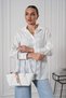 Women's White Floral Embroidery Detailed Shirt Pc0173 - 6