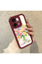 Oppo Reno 14 Pro 5g Compatible Case Camera Protector Burgundy Silicone Couple Phone Case Floral Pattern - 3