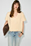 Orelia Women's 100% Organic Cotton Comfortable Fitted Deep V-Neck Yellow T-Shirt - 2