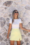 Yellow Camouflage Slit Skirt Shorts - 3