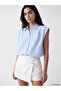 Esvab • Modern & Distinctive Striped Ruched Women's Shirt