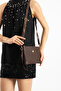 Brown Women's Faux Leather Stitched Adjustable Crossbody and Hand Strap Portfolio, Clutch Bag - 2
