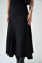 Asymmetrical Collar Stretch Fabric Black Color Dress - 3