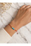 Red String Bracelet with Gold Heart Figure and Sand Beads - 2
