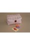 Pink Gingham Quilted Makeup Bag - Large Travel Cosmetic Organizer 23X16 cm