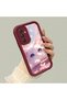 Samsung Galaxy A34 Compatible Case Camera Protector Burgundy Silicone Couple Phone Case Cat Pattern - 2