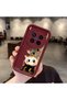 Vivo X300 Pro Compatible Case Camera Protector Claret Red Silicone Couple Phone Case Cat Pattern
