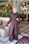 Modal Pike Slit Detailed Tunic, Wide Leg Pants Summer Oversize Set Brown - 6
