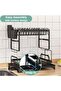 SKY-TOUCH 2 Tier Dish Rack Dish Drying Rack, Utensil Drying Stand with Holder Cutting Board Drainboard Tray, Collapsible Rust-Resistant Plate Holder Stand Large Capacity Dish Drainer for Kitchen Black - 4