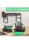 Foldable 2 Tiers Dish Drying Stand With Rotatable Drainage System Scratch Resistant Frosted Baking Process Coatings Black - 2