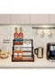 3 Tier Wood Coffee Syrup Rack, Syrup Holder Stand, Metal Coffee Station, Spice Storage Shelves, Kitchen Storage Rack, Home Diplay Rack, Countertop Rack for 12 Bottles Syrup Syrup - 3
