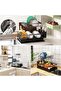 Large Dish Drying Rack for Kitchen Counter, Detachable Large Capacity Dish Drainer Organizer, 2-Tier Dish Racks with Utensil Holder, Black - 7