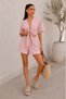Women's Shorts and Top Set Summer Seersucker Short Sleeve Loose Fit Tie Top Elastic Waist Lace-Up Shorts - 4