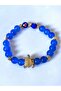 Blue Agate Natural Stone Bracelet – with Turtle Figure - 2