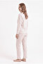 Front buttoned waffle fabric floral pattern seasonal pajama set - 4