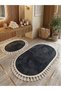 Luxury Set of 2 Oval Bath Mats 60X110/ 60X50 Non-Slip Plush Tufted