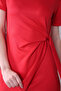 Women's Relaxed Fit Side Tie Short Sleeve Slit Midi Dress - 3