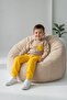 Button Detailed, Cotton Yellow Boys' Suit - 3