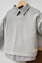 Boy's Knitwear Sweater Checkered Shirt Trousers 3-Piece Set 9105 Spr - 7