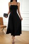 New Season Women's Long Janjan Crepe Dress with Rope Straps and Cross Detail on the Back - 2