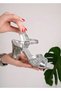 Women's Silver Wrinkled Patent Leather Stoned Thick Heeled Evening Dress Sandals Shoes - 2