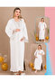 White Lace Detailed Maternity Nightgown & Dressing Gown 2-Piece Set