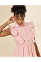 Women Pink Sleeveless Ruffle Midi Dress - 2