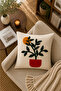 Decorative Punch Throw Pillow Cover Linen Fabric with Hidden Zipper 43X43 - 2