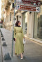 Women's Triangle Belted Wide-Leg Pants and Blouse Set in Fat Green