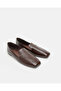 Women Brown Shiny Textured Loafers - 2