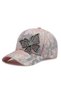 Women's Stoned Butterfly Flower Detailed Lace Hat Adjustable Sports Hat Summer Baseball Cap