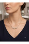 Stone Bow Steel Necklace Gold