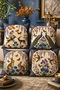 Lavender Animal Illustrations Patterned Set of 4 Throw Pillow Covers