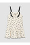 Ecru Bow Detailed Polka Dot Girls' Dress