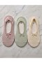 Women's Flat Socks with Lace Bow Detail, 3 Pairs