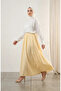 Viscose Fabric Elastic Waist Striped Skirt 0348-08 Yellow - 2