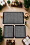 Non-Slip Based Washable 3-Piece Plain Gray Bath Mat and Toilet Set – Modern Bathroom Rug - 3