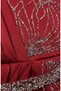 Satin Stone Hijab Evening Dress 5724-01 Burgundy - 4