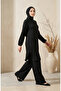 Bürümcük Fabric Tunic Pants Hijab Double Set 0571-01 Black - 2