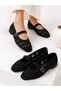 Women's Breathable Tulle Detailed Buckle Stylish Daily Ballet Shoes - 5