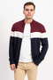 Color Block Zippered Men's Knitwear Cardigan - 2