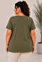 Women's Plus Size Casual Blouse - Square Neck Short Sleeve Blouse - 3