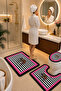 Non-Slip Based Washable 3-Piece Toilet Set Elephant Pattern Bath Mat – Modern Bathroom Rug - 2