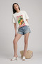Women's Lemon Printed Regular Fit T-Shirt - Ecru - 2