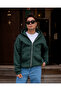 Yeşil Basic Full Zip Oversize Hoodie