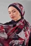 Red Leaf Pattern Moos Chrep Shawl - 4