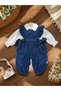 Ruffle Detailed Shirted Baby Girl Denim Salopet Overalls Gardener 2-Piece Set 6-9Months,9-12Months,12-18Months,18-24Months - 2