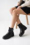 S230 Crocodile Croco Patterned Buckle Zipper Thick Sole Casual Women's Boots - 2